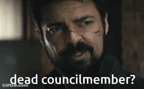 Man With Beard Smiling Dead Councilmember GIF
