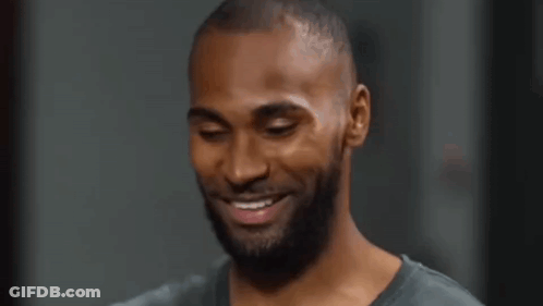 Man With Beard Smiling Eyes Closed Mouth Open GIF