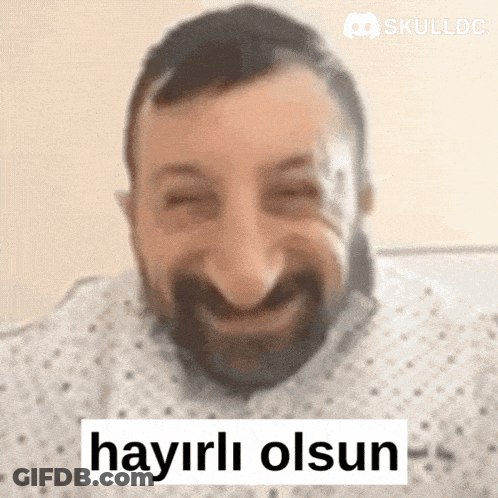 Man With Beard Smiling Hayirli Olsun GIF