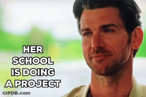 Man With Beard Smiling Her School Project GIF