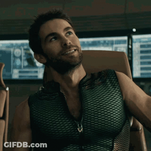 Man With Beard Smiling In Black Vest GIF