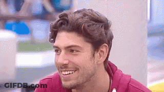 Man With Beard Smiling In Red Hoodie GIF