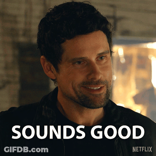 Man With Beard Smiling Saying Sounds Good GIF