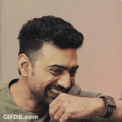 Man With Beard Smiling Wearing Nusra Watch GIF