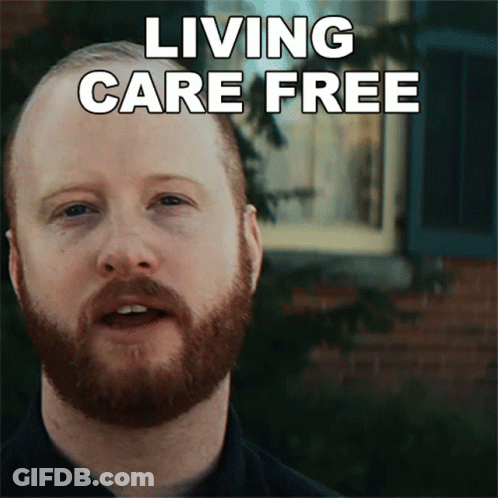 Man With Beard Smiling With Living Care Free GIF