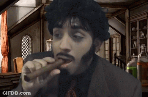 Man With Beard Smoking Cigar GIF
