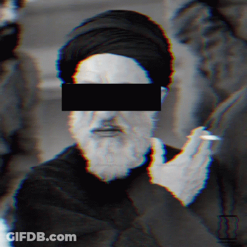 Man With Beard Smoking Cigarette Black Block Over Eyes GIF