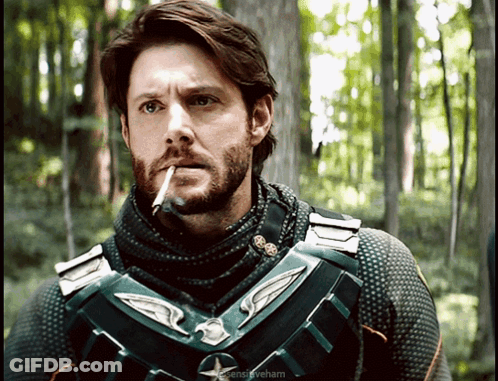 Man With Beard Smoking Cigarette GIF