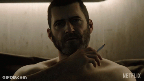 Man With Beard Smoking Cigarette GIF