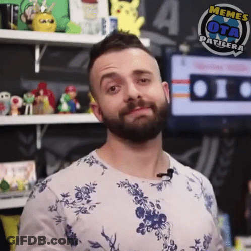 Man With Beard Standing Before Memes Sign GIF