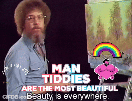 Man With Beard Standing In Front Of Easel GIF
