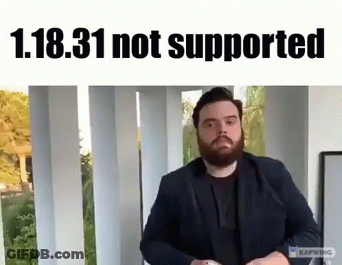 Man With Beard Standing In Front Of Sign Saying 1.18.30 Not Supported GIF