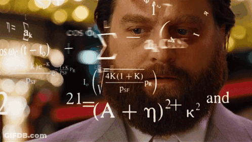 Man With Beard Surrounded By Math Equations GIF