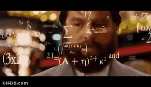 Man With Beard Surrounded By Math Equations GIF