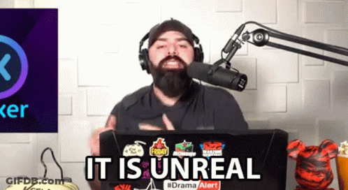 Man With Beard Talking Into Microphone Saying It Is Unreal GIF