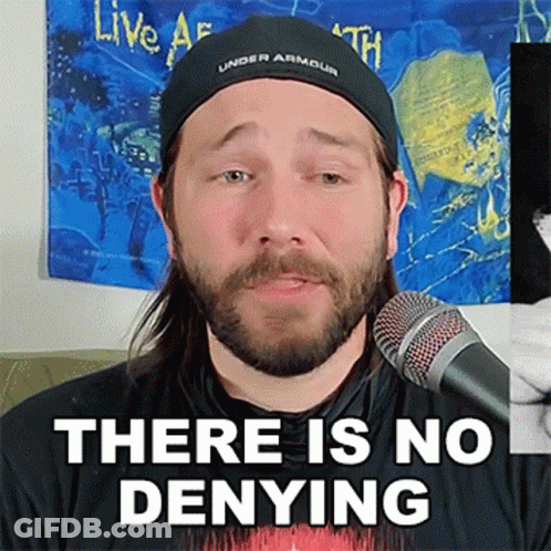 Man With Beard Talking Into Microphone Saying There Is No Denying GIF