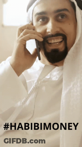 Man With Beard Talking On Cell Phone #Habibimoney GIF
