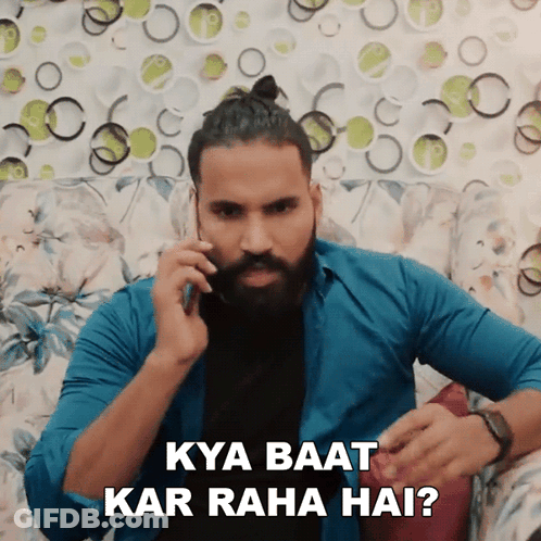 Man With Beard Talking On Phone Kya Baat Kar Raha Hai GIF
