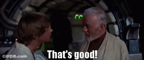 Man With Beard Talking To Boy In Star Wars Says That's Good GIF