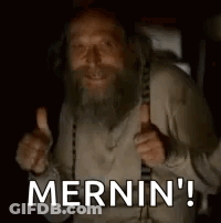 Man With Beard Thumbs Up Saying Mernin GIF