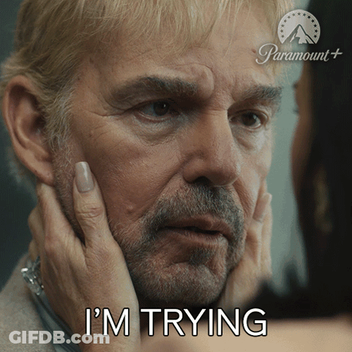 Man With Beard Touched By Woman Saying I'm Trying GIF