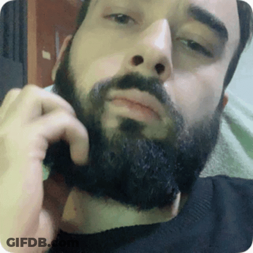Man With Beard Touching Face GIF