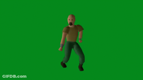 Man With Beard Walking On Green Background GIF