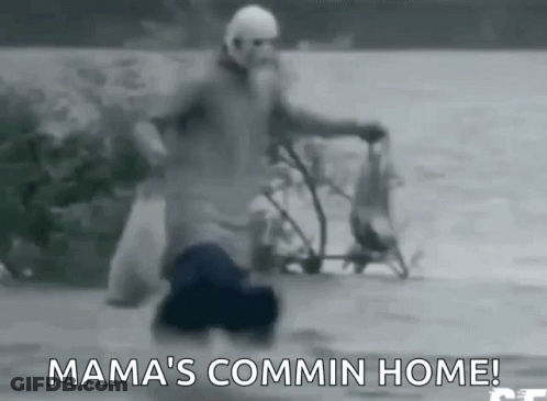 Man With Beard Walking Water Dog GIF