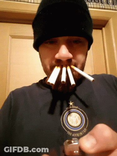 Man With Beard Wearing 100 Anni Inter Shirt GIF