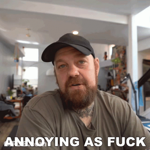 Man With Beard Wearing Annoying As Fuck Shirt GIF