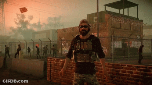 Man With Beard Wearing Army Shirt GIF