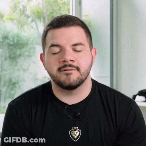Man With Beard Wearing Black T-Shirt With Lion GIF