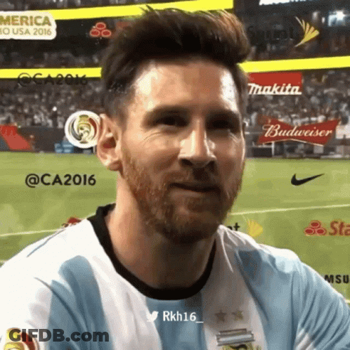 Man With Beard Wearing Budweiser Soccer Jersey GIF