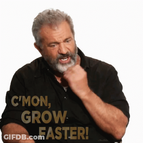 Man With Beard Wearing C Mon Grow Faster Shirt GIF