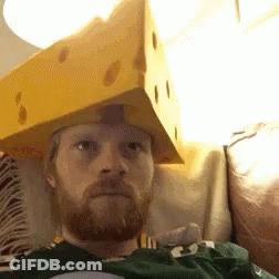 Man With Beard Wearing Cardboard Box On Head GIF