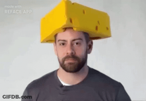 Man With Beard Wearing Cardboard Box On Head GIF