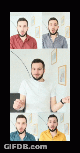 Man With Beard Wearing Different Shirts GIF
