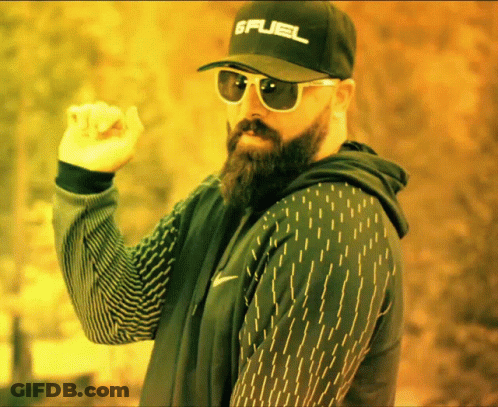 Man With Beard Wearing Gfuel Hat GIF