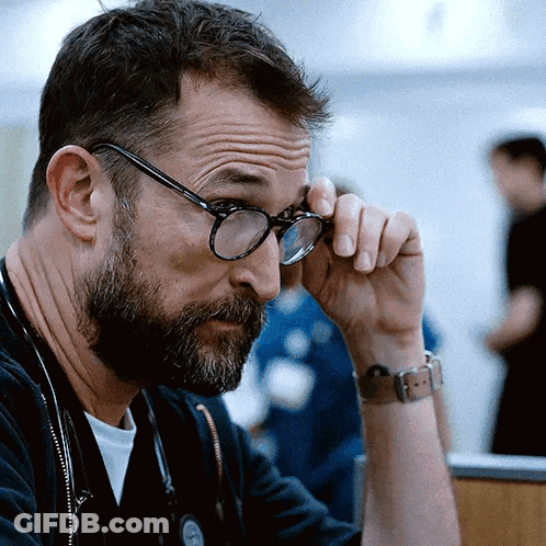 Man With Beard Wearing Glasses And Watch GIF
