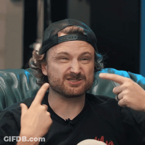 Man With Beard Wearing Hat And Black Shirt Saying Aa GIF