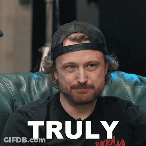 Man With Beard Wearing Hat And Black Shirt Truly GIF