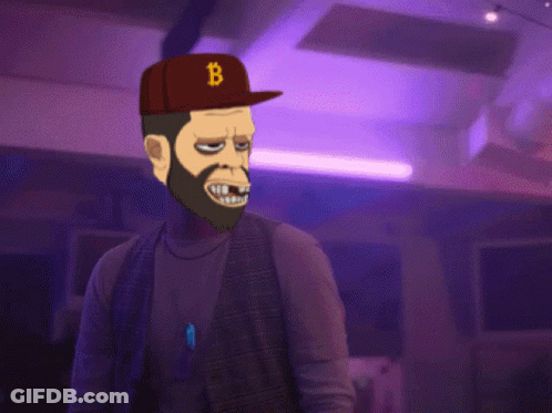 Man With Beard Wearing Hat With Letter B GIF
