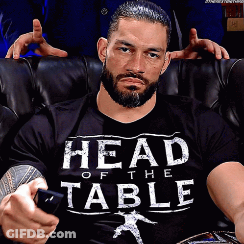 Man With Beard Wearing Head Of The Table Shirt GIF