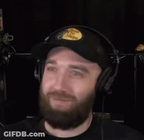 Man With Beard Wearing Headphones And Bass Pro Shop Hat GIF