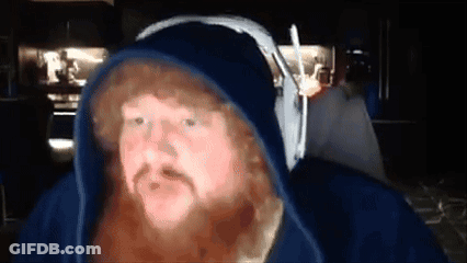 Man With Beard Wearing Headphones And Blue Hood GIF