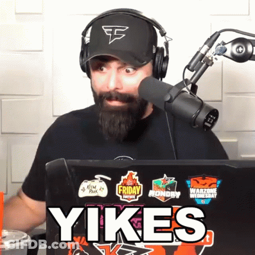 Man With Beard Wearing Headphones And Hat That Says Faze Clan GIF