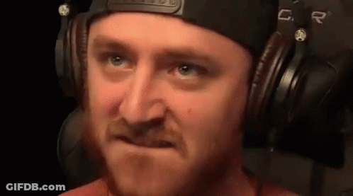 Man With Beard Wearing Headphones Making Face GIF