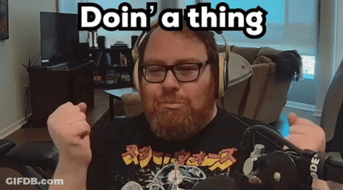 Man With Beard Wearing Headphones Saying Doin A Thing GIF