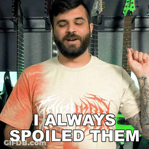 Man With Beard Wearing I Always Spoiled Them Shirt GIF