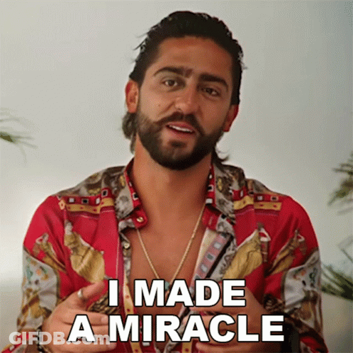 Man With Beard Wearing I Made A Miracle Shirt GIF